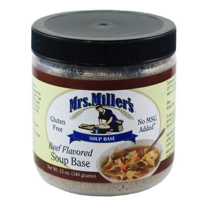 AmishTastes Mrs. Miller's Beef Flavored Soup Base, Gluten-Free, No MSG, 12 oz. (Pack of 4)