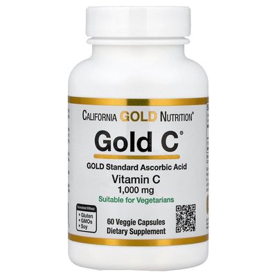 California Gold Nutrition C, Vitamin C, 1000 mg Veggie Capsules, 60 Count