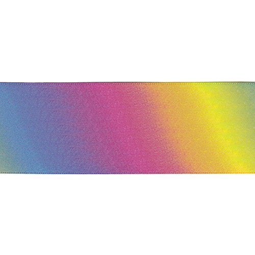 Konishi Ribbon KR3571-48MM-0 Rainbow Pattern, Double Satin Ribbon, 1.9 inches (48 mm) Width x 98.4 ft (30 m) Roll