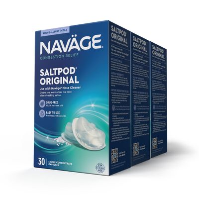Navage SaltPod Bundle  3 Packs of 30 (90 SaltPods), Saline Refills Nasal Irrigation System, Sinus Rinse and Saline Pods for Fast and Soothing Relief