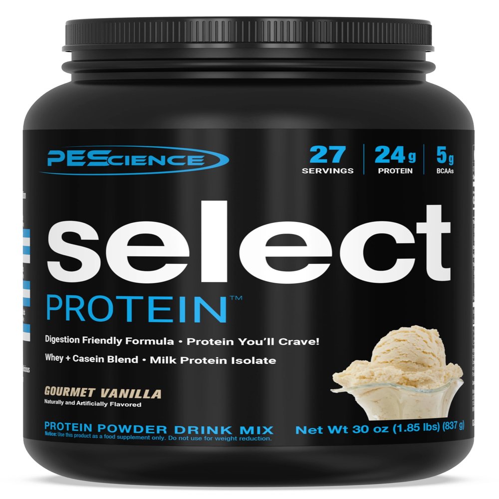PEScience Select Protein Powder, Whey and Casein Blend, Clean Protein Powder for Women and Men, Low Calorie, Low Carb, Keto Friendly, Gluten Free - Gourmet Vanilla - 27 Servings