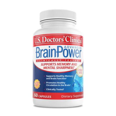 U.S. Doctors' Clinical BrainPower Advanced Clinically Tested Memory Supplement - 15 Brain-Boosting Ingredients for Memory & Brain Function Support - USA Manufactured - [1 Month Supply - 60Count]