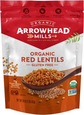 Arrowhead Mills Organic Red Lentils, 16 oz Bag (Pack of 2)