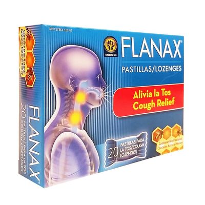 Flanax Lozenges Cough Relief 20 Units - Alivio para la TOS (Pack of 2)