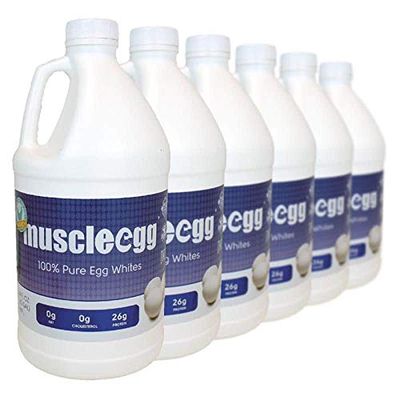 6 Half-Gallons Plain Original MuscleEgg Liquid Egg Whites (Cage-Free)