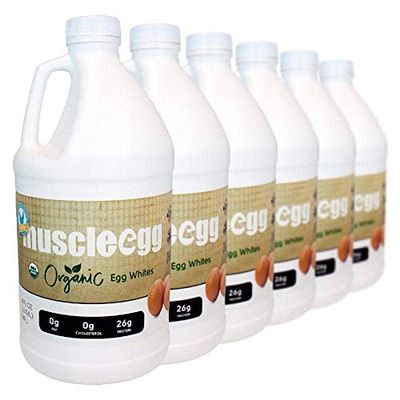 6 Half-Gallons Plain Organic MuscleEgg Liquid Egg Whites