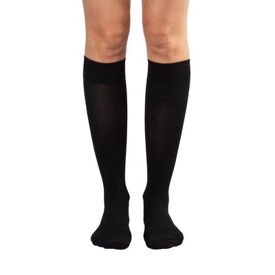 Dr. Comfort Women's Casual Compression Sock 1015 mmHg Gentle Support, Knee High, Made with Soft, Breathable Cotton - Medium, Black