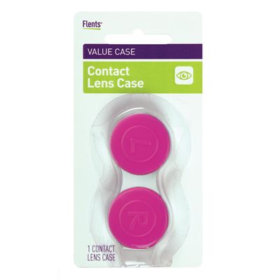 Flents Contact Lens Case Travel Size, Leak Proof Contact Lens Holder with Screw Top, Compact Portable Storage for Contacts, Soft Grip Durable Design, BPA Free, Color May Vary (Randomly Selected)