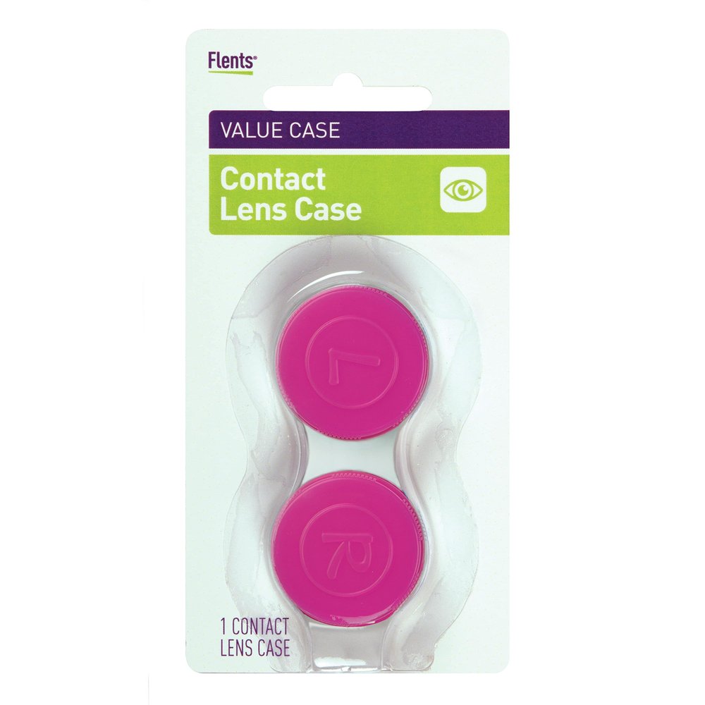 Flents Contact Lens Case Travel Size, Leak Proof Contact Lens Holder with Screw Top, Compact Portable Storage for Contacts, Soft Grip Durable Design, BPA Free, Color May Vary (Randomly Selected)