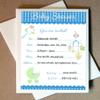 Personalized Baby Shower Invite Cards (30 Cards and Envelopes) (Blue) view 1