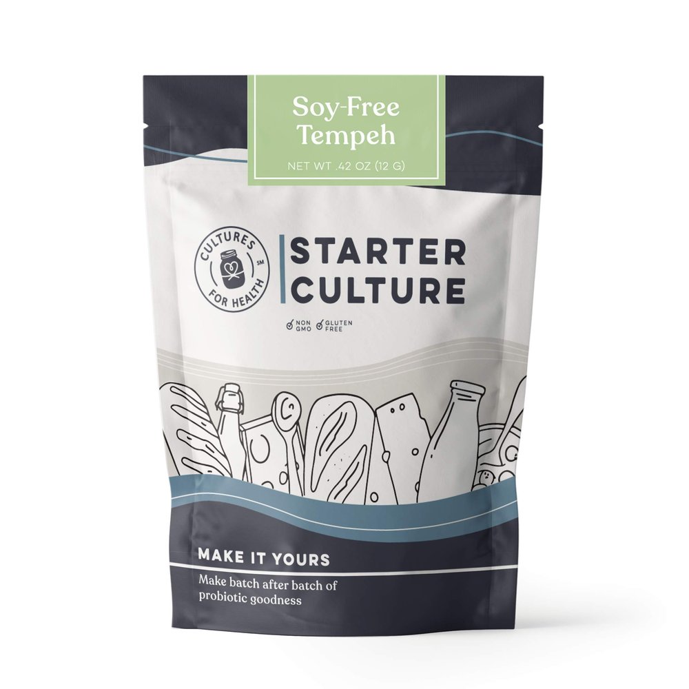 Cultures For Health Soy-Free Tempeh Starter Culture | 4 Packets Spores for DIY Plant Based Meat | Gluten Free, Non-GMO Indonesian Food | Make Meatless Bacon, Vegan Nuggets, & More High Protein Snacks