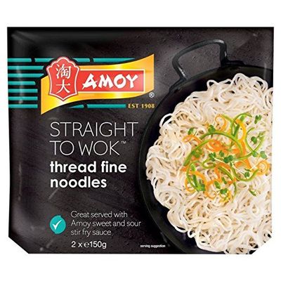 Amoy Straight To Wok Thread Noodles 2 x 150g - Pack of 2