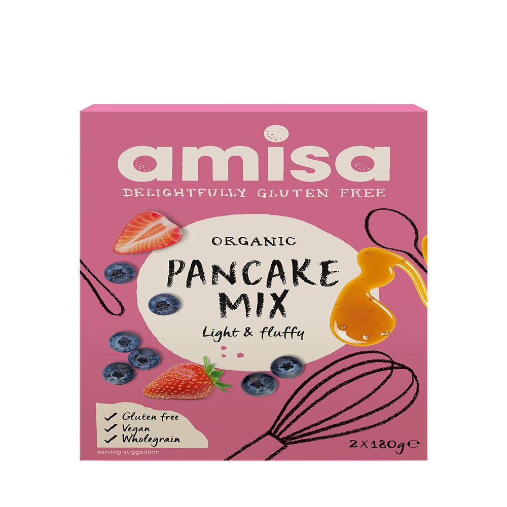 Amisa Organic Gluten Free Pancake Mix 360g - Pack of 2