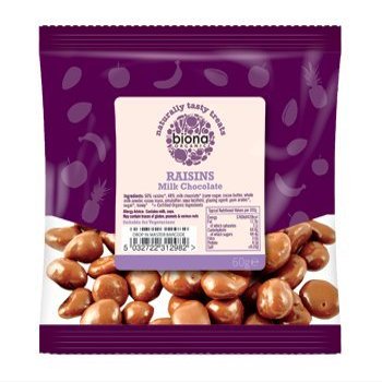 Biona Organic Raisins Milk Chocolate 60g - Pack of 2