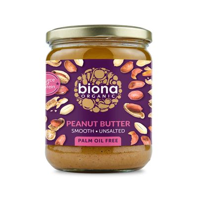 Biona Organic Peanut Butter Smooth 500g - Pack of 2