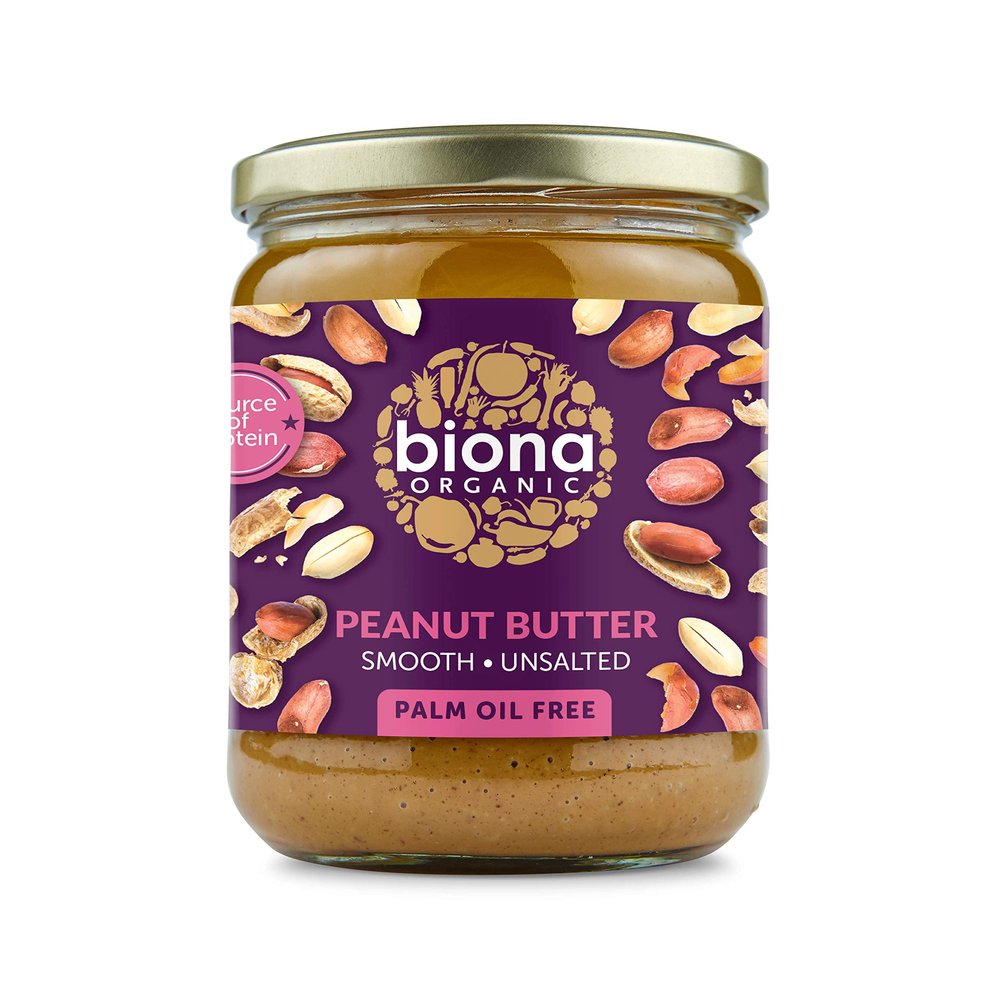 Biona Organic Peanut Butter Smooth 500g - Pack of 2