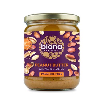 Biona Organic Peanut Butter Crunchy 500g - Pack of 2
