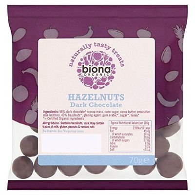 Biona Organic Hazelnuts Dark Chocolate 70g - Pack of 2