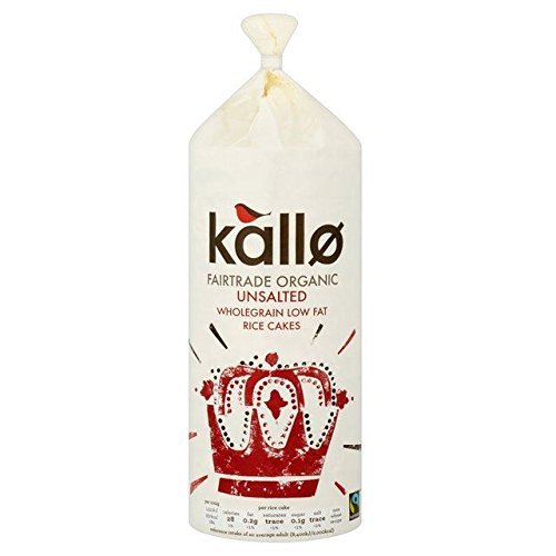 Kallo Organic Fairtrade Rice Cakes No Added Salt 130g - Pack of 2