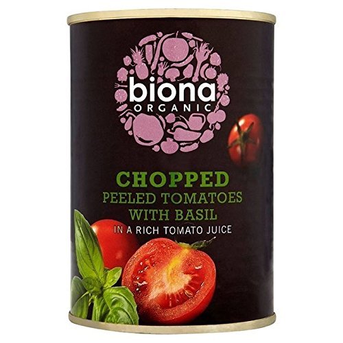 Biona Organic Chopped Tomatoes with Fresh Basil 400g - Pack of 2
