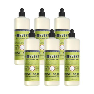 Mrs. MEYER'S CLEAN DAY Liquid Dish Soap, Lemon Verbena, 16 fl. oz. (Pack of 6)