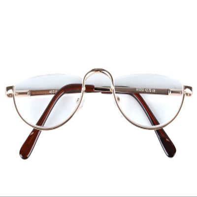 Agstum Half Moon Readers Spring Hinge Reading Glasses Single Vision (+1.75, Gold)