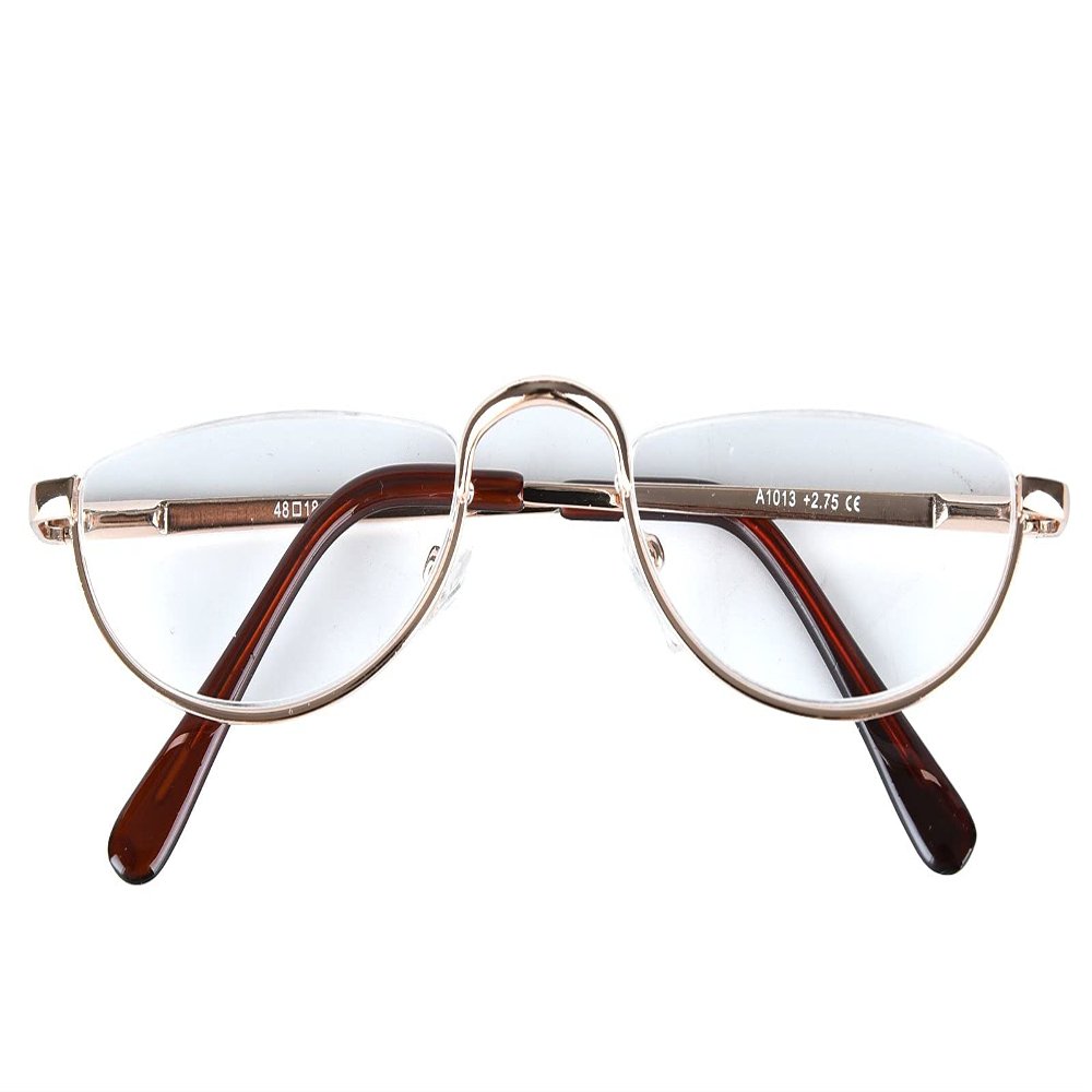 Agstum Half Moon Readers Spring Hinge Reading Glasses Single Vision (+1.75, Gold)