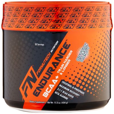 Formutech Nutrition Endurance BCAA Plus, Intra Workout Designed for Training Harder and Longer with Beta Alanine, Cotton Candy, 434 Gram