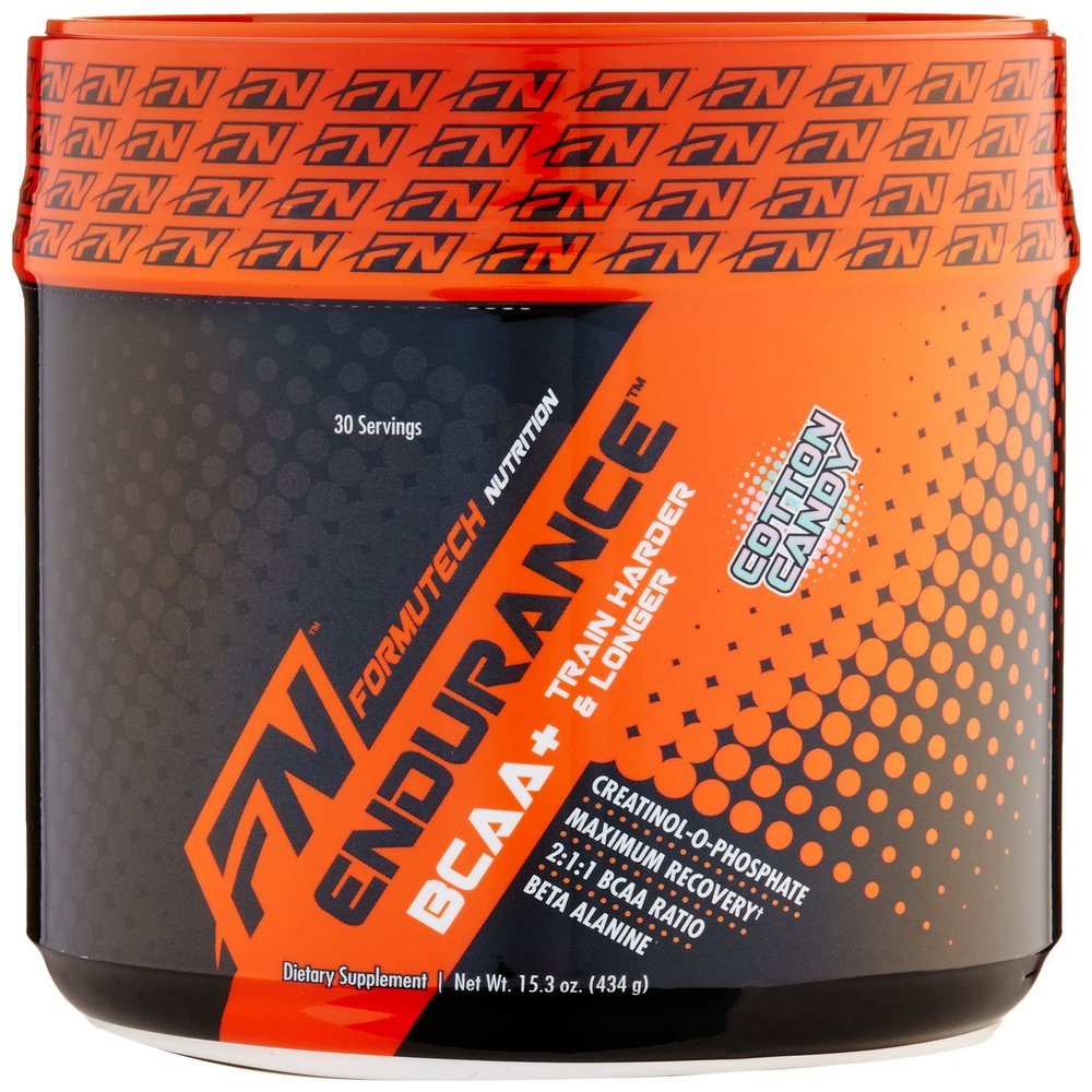 Formutech Nutrition Endurance BCAA Plus, Intra Workout Designed for Training Harder and Longer with Beta Alanine, Cotton Candy, 434 Gram