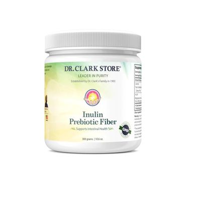 Dr. Clark Inulin Powder (FOS)  Prebiotic Soluble Fiber for Gut Health, 300g  Supports Digestive Health & Regularity