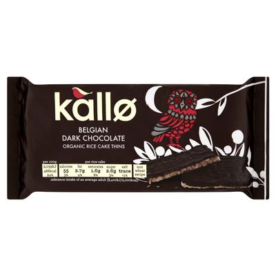 Kallo Dark Chocolate Rice Cake Thins 90g - Pack of 6