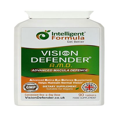 Vision Defender AMD AREDS2 Eye Vitamins  Exact AREDS 2 Formula with Lutein & Zeaxanthin, Vitamins C & E, Zinc 25 mg & Copper  Once Daily Vegan Eye Health Supplement, 90 Tablets