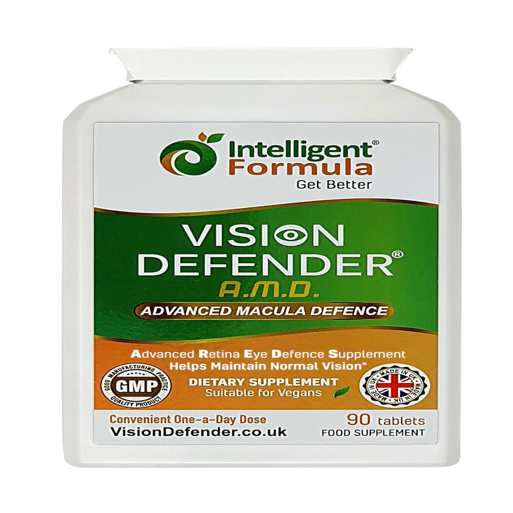Vision Defender AMD AREDS2 Eye Vitamins Exact AREDS 2 Formula with Lutein & Zeaxanthin, Vitamins C & E, Zinc 25 mg & Copper Once Daily Vegan Eye Health Supplement, 90 Tablets
