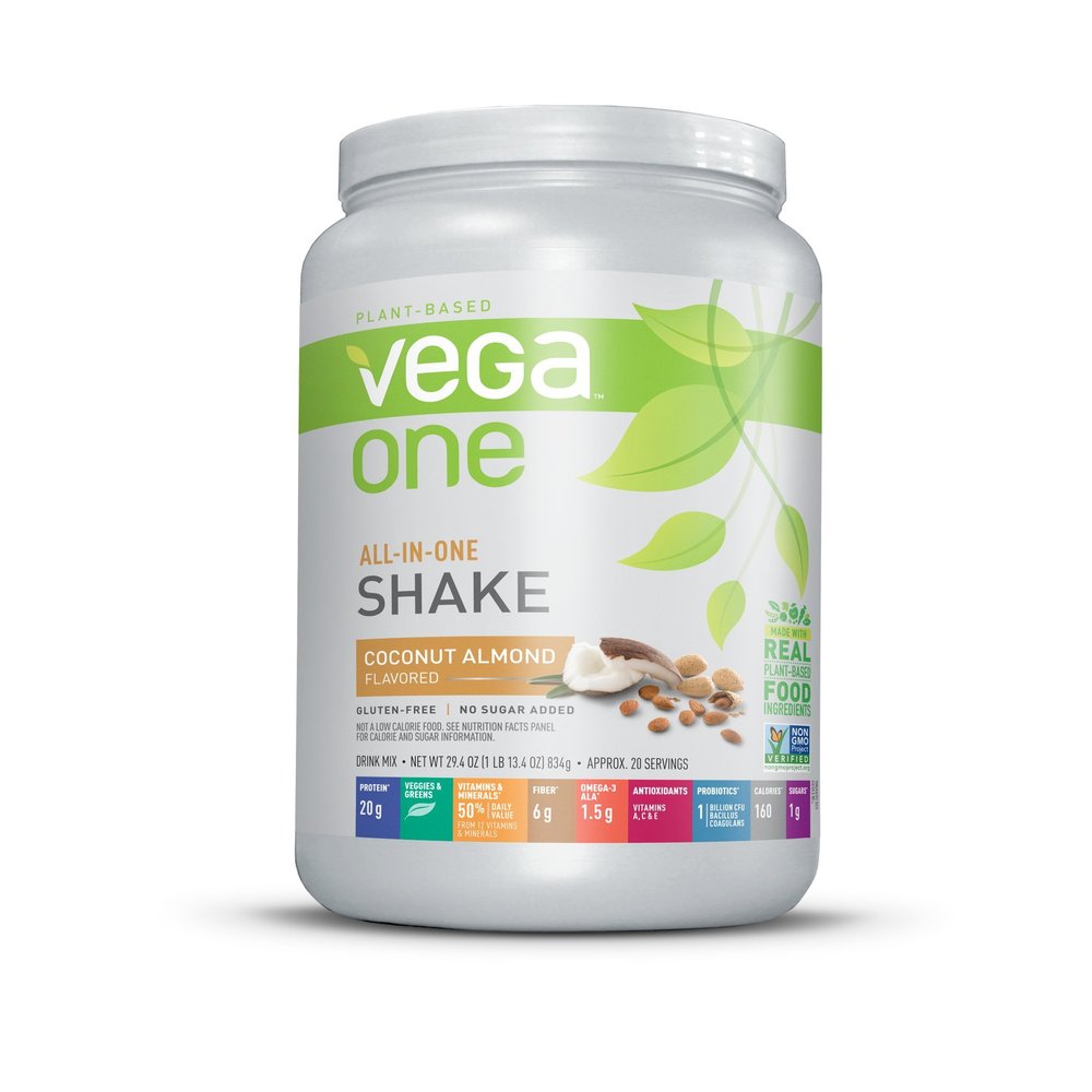 Vega One All-in-One Nutrition Shake Coconut Almond (20 Servings) - Plant Based Vegan Protein Powder, Non Dairy, Gluten Free, Non GMO, 29.4 Ounce (Pack of 1)