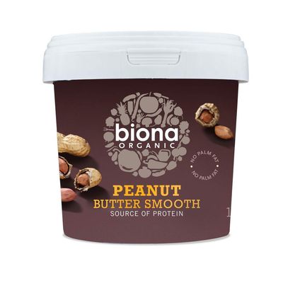 Biona Organic Peanut Butter Smooth 1kg - Pack of 6