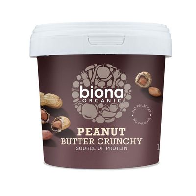 Biona Organic Peanut Butter Crunchy 1kg - Pack of 6
