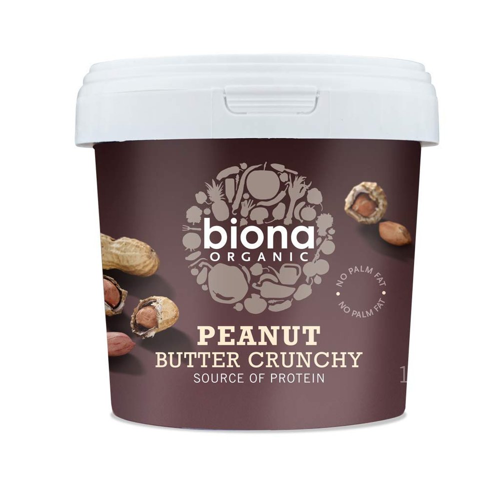 Biona Organic Peanut Butter Crunchy 1kg - Pack of 6