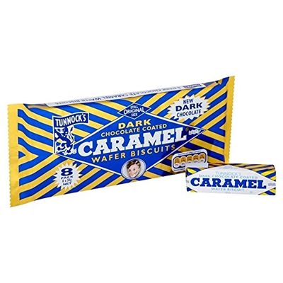 Tunnocks Dark Chocolate Caramel Wafers 8 x 30g - Pack of 6