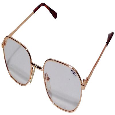 1.00D Reading Glasses - Gold Edging with Brown Tips
