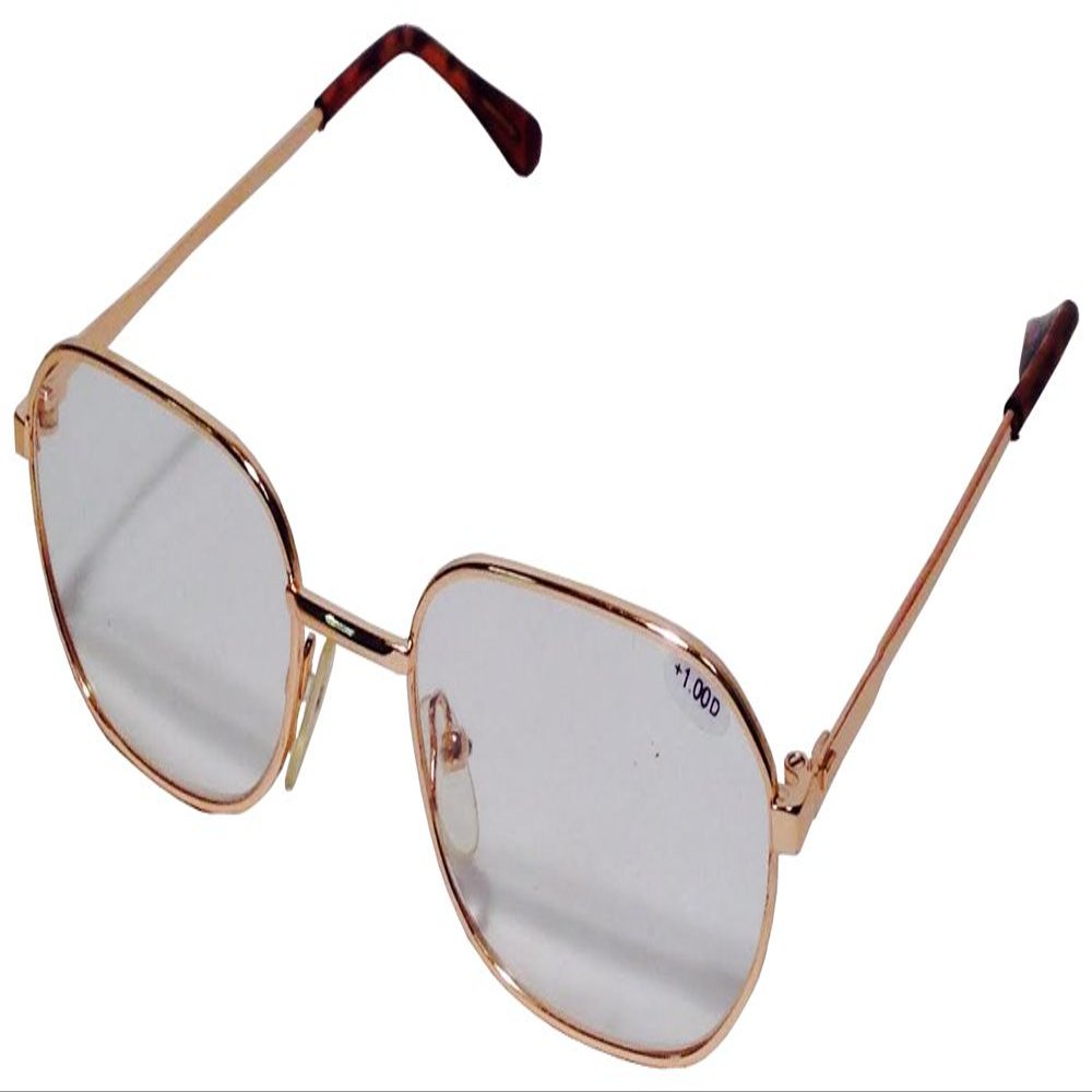 1.00D Reading Glasses - Gold Edging with Brown Tips