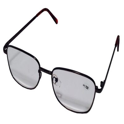 +1.75D Reading Glasses - Black Frame with Brown Tips