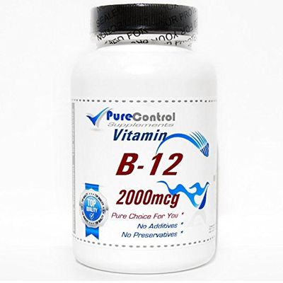 B-12 Vitamin 2000mcg // 200 Capsules // Pure // by PureControl Supplements