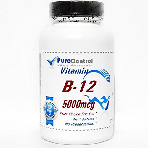 B-12 Vitamin 5000mcg // 200 Capsules // Pure // by PureControl Supplements