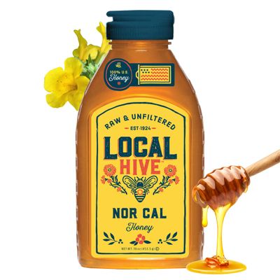 Local Hive North California Raw Unfiltered Honey  16 oz, 100% Pure US Honey, Sourced from American Bees and Beekeepers - Natural Sweetener, Ideal for Tea, Baking, and Cooking