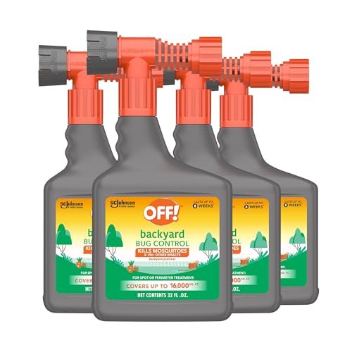 OFF! Backyard Bug Control Yard Pretreat Hose End Sprayer Kills and Repels Insects Covers up to 16,000 Square Feet Outdoor Use 32 Ounce (Pack of 4)