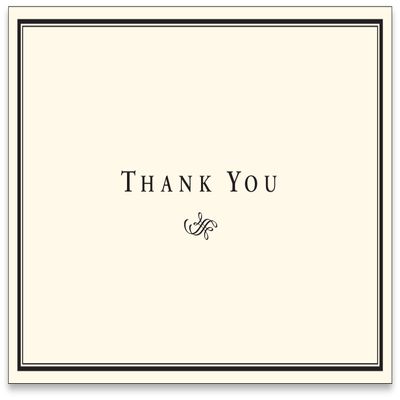 Superfine Printing Inc. 25 Cream Thank You Note Cards & Envelopes (5 X 7) - This is not a fold over card -