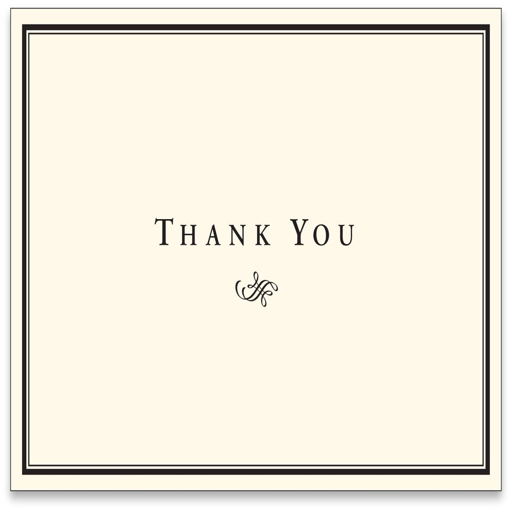 Superfine Printing Inc. 25 Cream Thank You Note Cards & Envelopes (5 X 7) - This is not a fold over card -