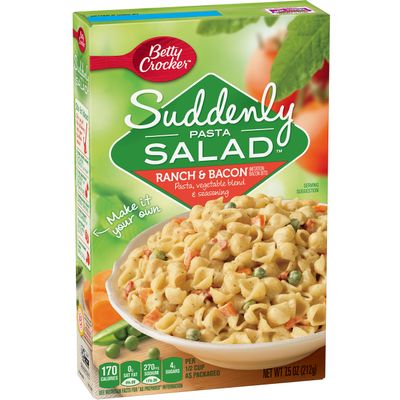 Betty Crocker Suddenly Salad, Ranch and Bacon Pasta Salad Dry Meals, 7.5 Oz Box