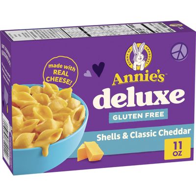 Annie's Deluxe Gluten Free Mac and Cheddar Shells, Rice Pasta & Cheddar Mac N Cheese, 11 oz