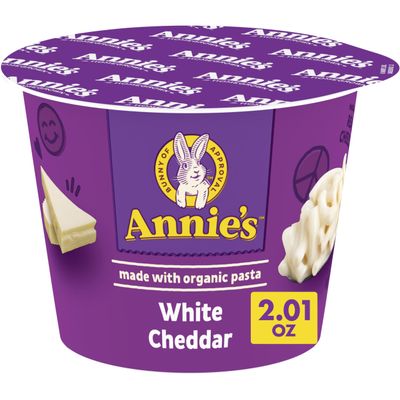 Annie's Organic White Cheddar Macaroni and Cheese, Microwavable Cup, 2.01 oz